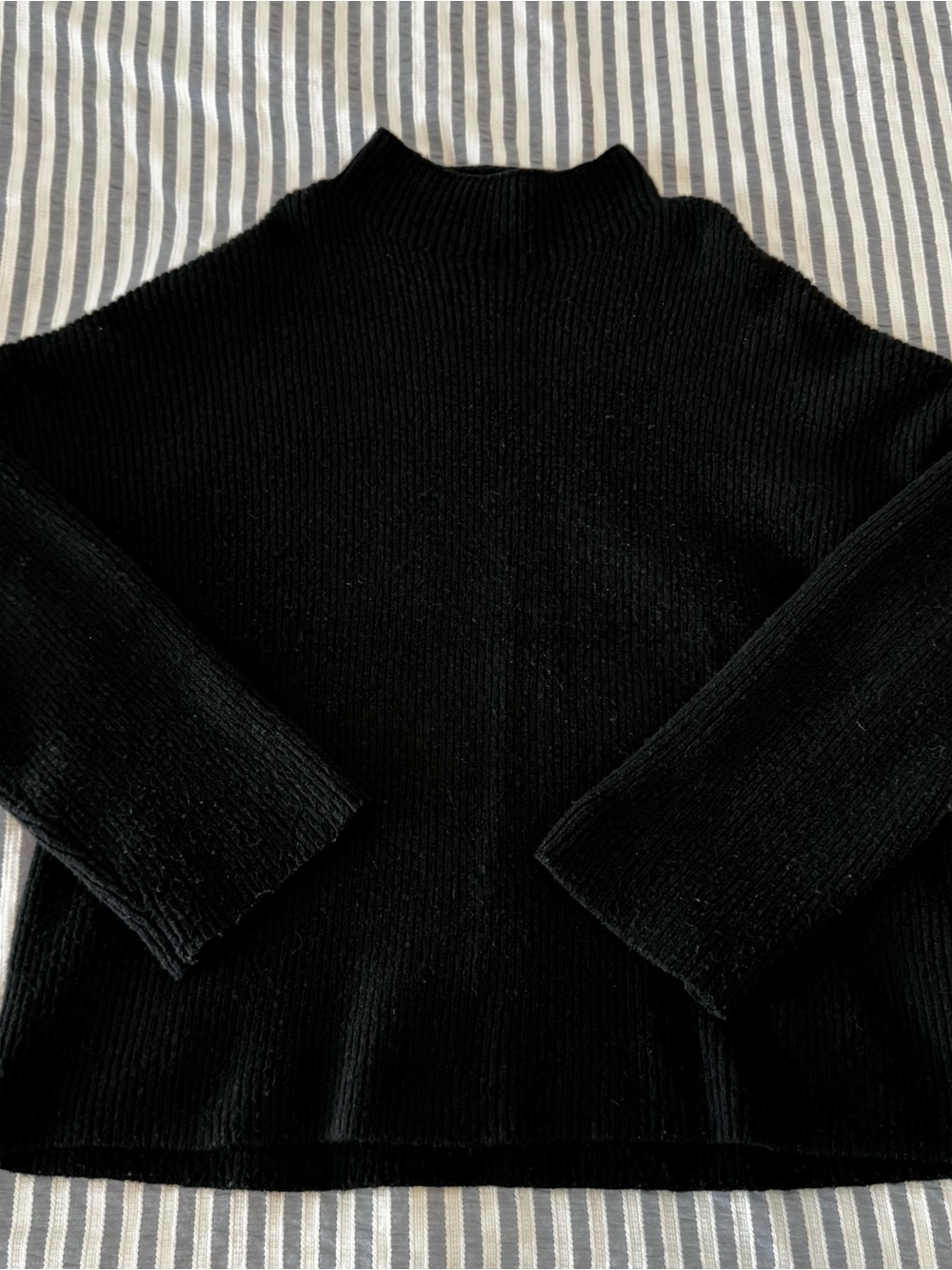 Abercrombie & Fitch Black Ribbed Mock Neck Sweater